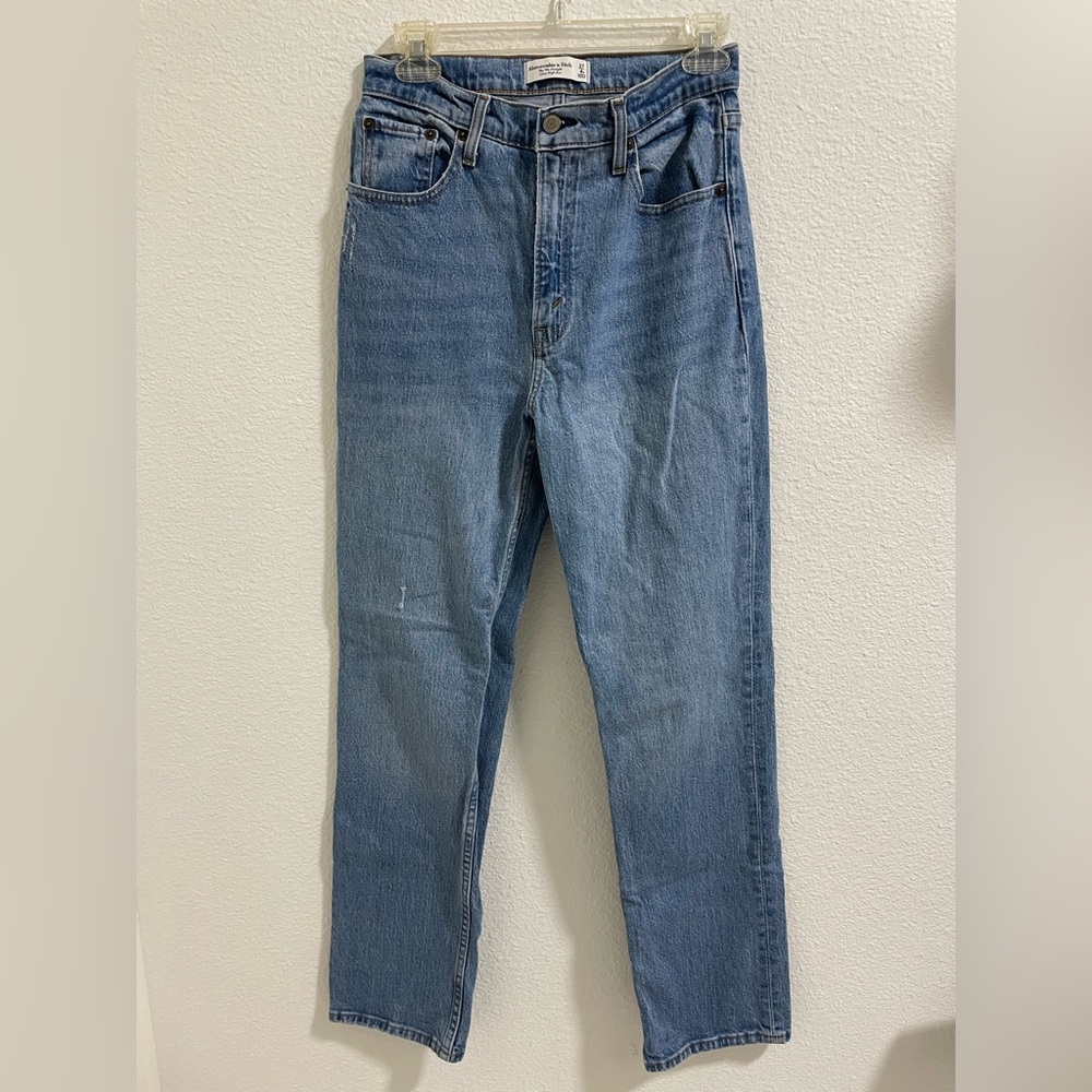 Abercrombie & Fitch Light Blue Jeans - 90s straight ultra high rise